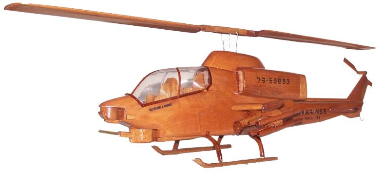 ah1w ah-1w model hekicopter wood wooden model helicopters