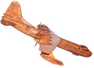 B-36  natural mahogany wood, wooden desktop model airplane aircraft plane models model planes