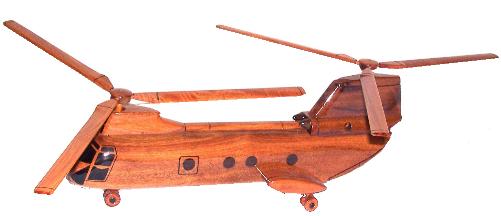 CH-46 Sea Knight Wood Dektop helicopter model Wooden helicopters Mahogany helicopters 