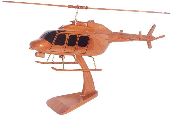 Bell 206 model helicopter wood  wooden model 