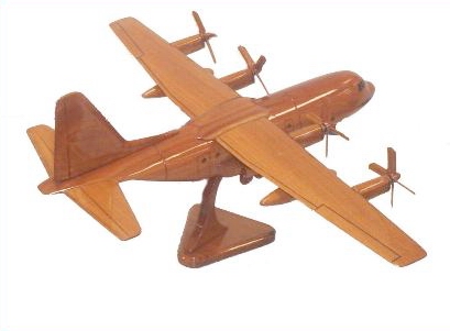 C-130 Hercules Natural wood wooden desktop model airplane aircraft mahogany