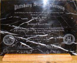 laser engraved diploma black white