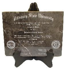 laser engraved diploma brown