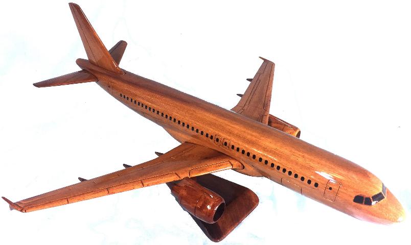 Airbus 320 wood model airplane