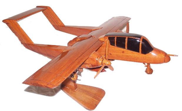 OV-10 Bronco natural mahogany wood, wooden desktop model airplane, aircraft models