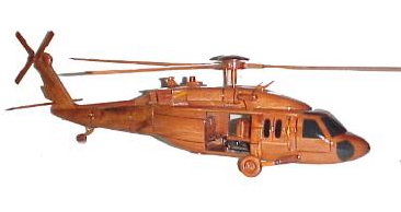 UH-60 Blackhawk Wood Desktop Helicopter Model  Wooden Helicopters  Wood helicopter models Mahogany Helicopter