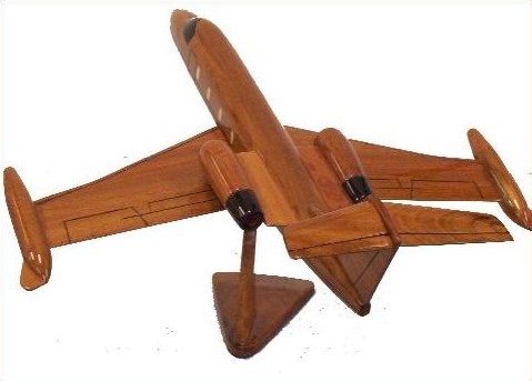 C-21 Leer Jet Natural Wood Mahogany Wooden Desktop Aiplane Aircraft Model